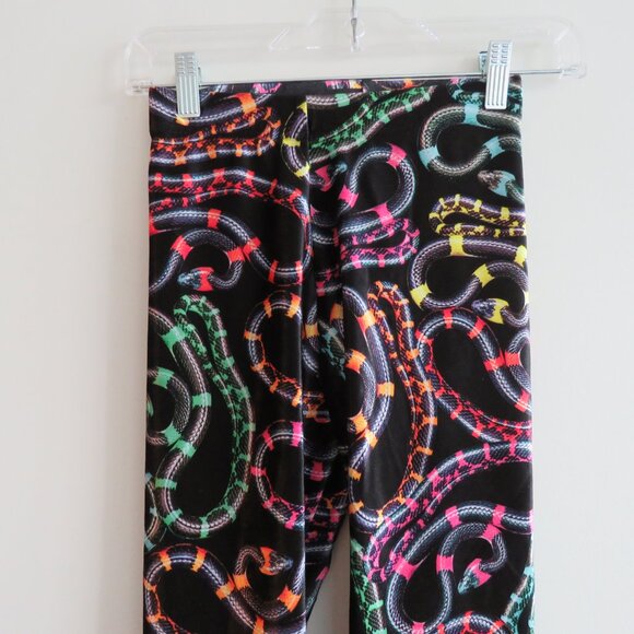 BLACKMILK Velour Velvet Neon Snakes Crop Capri Leggings Goth Punk - Size XS NWT - Picture 3 of 14